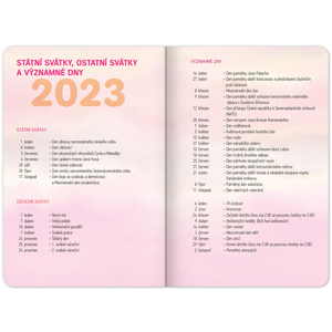 Fotografie k reklamnímu předmětu „Školní diář Růžové pruhy (září 2023 – prosinec 2024), 9,8 × 14,5 cm“