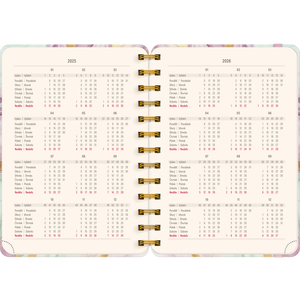 Fotografie k reklamnímu předmětu „NOTIQUE Spirálový 18měsíční diář Petito – Růžový mramor 2025/2026, 13 x 18 cm“