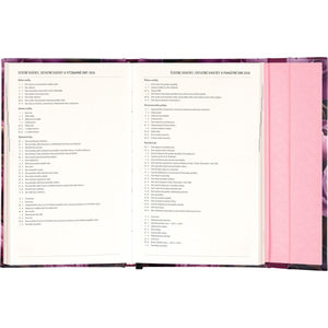 Fotografie k reklamnímu předmětu „NOTIQUE Týdenní magnetický diář Fialové květy 2026, 13 x 21 cm“