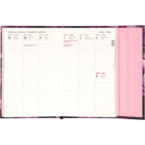 Fotografie k reklamnímu předmětu „NOTIQUE Týdenní magnetický diář Fialové květy 2026, 13 x 21 cm“