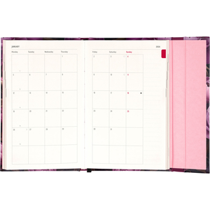 Fotografie k reklamnímu předmětu „NOTIQUE Týdenní magnetický diář Fialové květy 2026, 13 x 21 cm“