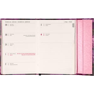 Fotografie k reklamnímu předmětu „NOTIQUE Týdenní magnetický diář Fialové květy 2026, 11 x 16 cm“