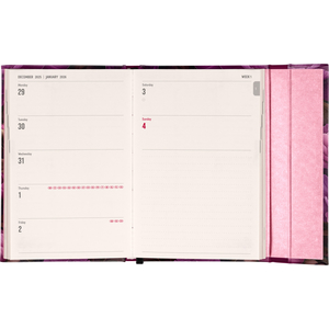 Fotografie k reklamnímu předmětu „NOTIQUE Týdenní magnetický diář Fialové květy 2026, 11 x 16 cm“