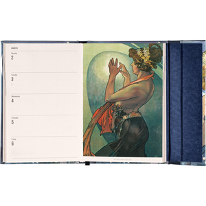 Fotografie k reklamnímu předmětu „NOTIQUE Týdenní magnetický diář Alfons Mucha 2026, 11 x 16 cm“