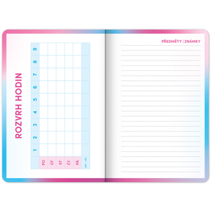 Fotografie k reklamnímu předmětu „NOTIQUE Školní diář Růžový (září 2025 – prosinec 2026), 9,8 x 14,5 cm“