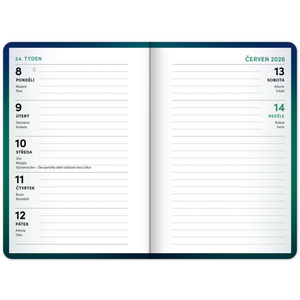 Fotografie k reklamnímu předmětu „NOTIQUE Školní diář Zelený (září 2025 – prosinec 2026), 9,8 x 14,5 cm“