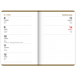 Fotografie k reklamnímu předmětu „NOTIQUE Studentský diář Academia (září 2025 – prosinec 2026), 9,8 x 14,5 cm“