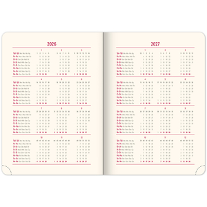 Fotografie k reklamnímu předmětu „NOTIQUE Denní diář Twill 2026, bordó-zlatý, 15 x 21 cm“