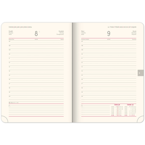 Fotografie k reklamnímu předmětu „NOTIQUE Denní diář Twill 2026, bordó-zlatý, 15 x 21 cm“