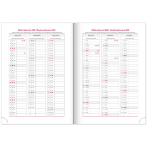 Fotografie k reklamnímu předmětu „NOTIQUE Týdenní diář Balakon 2026, bordó, 15 x 21 cm“