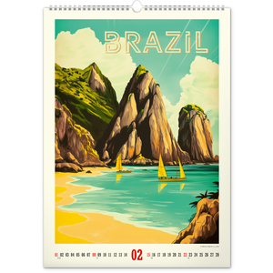 Fotografie k reklamnímu předmětu „NOTIQUE Nástěnný kalendář Vintage plakáty – tropické ráje 2026, 33 x 46 cm“