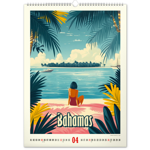 Fotografie k reklamnímu předmětu „NOTIQUE Nástěnný kalendář Vintage plakáty – tropické ráje 2026, 33 x 46 cm“