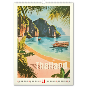 Fotografie k reklamnímu předmětu „NOTIQUE Nástěnný kalendář Vintage plakáty – tropické ráje 2026, 33 x 46 cm“