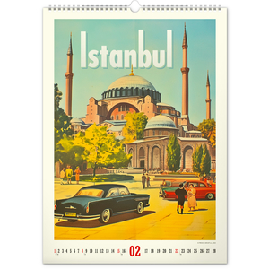 Fotografie k reklamnímu předmětu „NOTIQUE Nástěnný kalendář Vintage plakáty – světová města 2026, 33 x 46 cm“
