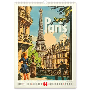 Fotografie k reklamnímu předmětu „NOTIQUE Nástěnný kalendář Vintage plakáty – světová města 2026, 33 x 46 cm“