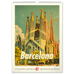 Fotografie k reklamnímu předmětu „NOTIQUE Nástěnný kalendář Vintage plakáty – světová města 2026, 33 x 46 cm“