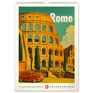 Fotografie k reklamnímu předmětu „NOTIQUE Nástěnný kalendář Vintage plakáty – světová města 2026, 33 x 46 cm“