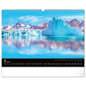 Fotografie k reklamnímu předmětu „NOTIQUE Nástěnný kalendář Krajiny 2026, 48 x 33 cm“