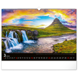 Fotografie k reklamnímu předmětu „NOTIQUE Nástěnný kalendář Krajiny 2026, 48 x 33 cm“