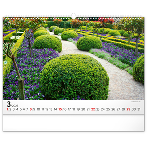 Fotografie k reklamnímu předmětu „NOTIQUE Nástěnný kalendář Zahrady 2026, 48 x 33 cm“