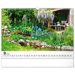 Fotografie k reklamnímu předmětu „NOTIQUE Nástěnný kalendář Zahrady 2026, 48 x 33 cm“