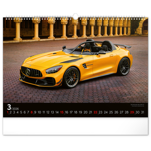 Fotografie k reklamnímu předmětu „NOTIQUE Nástěnný kalendář Auta 2026, 48 x 33 cm“