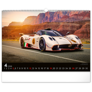 Fotografie k reklamnímu předmětu „NOTIQUE Nástěnný kalendář Auta 2026, 48 x 33 cm“
