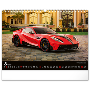 Fotografie k reklamnímu předmětu „NOTIQUE Nástěnný kalendář Auta 2026, 48 x 33 cm“