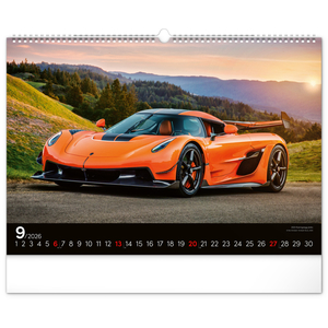 Fotografie k reklamnímu předmětu „NOTIQUE Nástěnný kalendář Auta 2026, 48 x 33 cm“