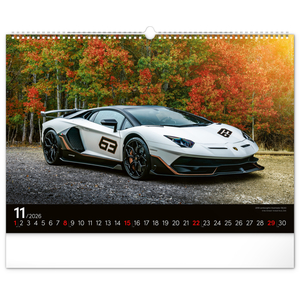 Fotografie k reklamnímu předmětu „NOTIQUE Nástěnný kalendář Auta 2026, 48 x 33 cm“