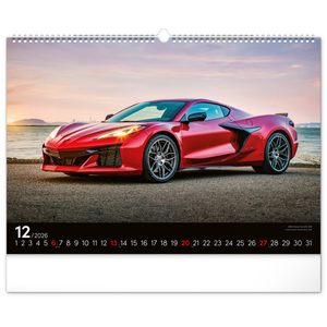 Fotografie k reklamnímu předmětu „NOTIQUE Nástěnný kalendář Auta 2026, 48 x 33 cm“