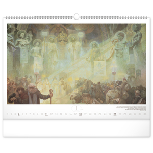 Fotografie k reklamnímu předmětu „NOTIQUE Nástěnný kalendář Slovanská epopej – Alfons Mucha 2026, 48 x 33 cm“