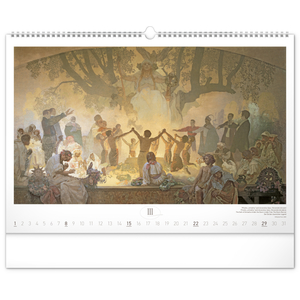Fotografie k reklamnímu předmětu „NOTIQUE Nástěnný kalendář Slovanská epopej – Alfons Mucha 2026, 48 x 33 cm“