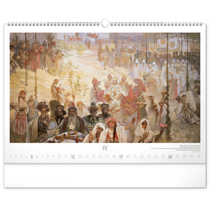 Fotografie k reklamnímu předmětu „NOTIQUE Nástěnný kalendář Slovanská epopej – Alfons Mucha 2026, 48 x 33 cm“