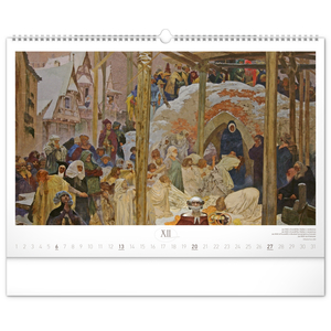 Fotografie k reklamnímu předmětu „NOTIQUE Nástěnný kalendář Slovanská epopej – Alfons Mucha 2026, 48 x 33 cm“