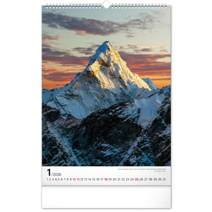 Fotografie k reklamnímu předmětu „NOTIQUE Nástěnný kalendář Hory 2026, 33 x 46 cm“