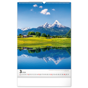 Fotografie k reklamnímu předmětu „NOTIQUE Nástěnný kalendář Hory 2026, 33 x 46 cm“