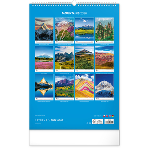 Fotografie k reklamnímu předmětu „NOTIQUE Nástěnný kalendář Hory 2026, 33 x 46 cm“