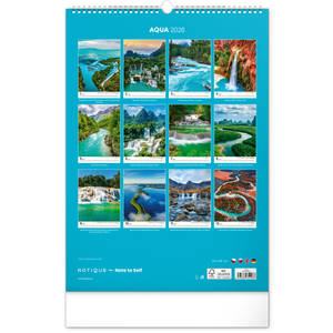 Fotografie k reklamnímu předmětu „NOTIQUE Nástěnný kalendář Voda 2026, 33 x 46 cm“