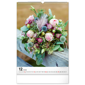 Fotografie k reklamnímu předmětu „NOTIQUE Nástěnný kalendář Kytice 2026, 33 x 46 cm“