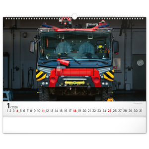Fotografie k reklamnímu předmětu „NOTIQUE Nástěnný kalendář Hasičské vozy 2026, 48 x 33 cm“