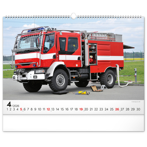 Fotografie k reklamnímu předmětu „NOTIQUE Nástěnný kalendář Hasičské vozy 2026, 48 x 33 cm“