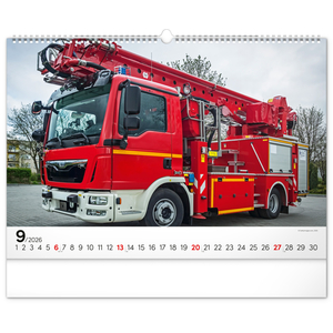 Fotografie k reklamnímu předmětu „NOTIQUE Nástěnný kalendář Hasičské vozy 2026, 48 x 33 cm“