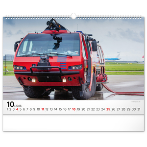 Fotografie k reklamnímu předmětu „NOTIQUE Nástěnný kalendář Hasičské vozy 2026, 48 x 33 cm“