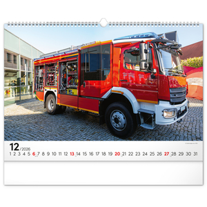 Fotografie k reklamnímu předmětu „NOTIQUE Nástěnný kalendář Hasičské vozy 2026, 48 x 33 cm“