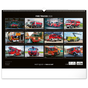 Fotografie k reklamnímu předmětu „NOTIQUE Nástěnný kalendář Hasičské vozy 2026, 48 x 33 cm“
