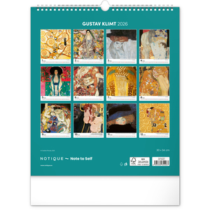 Fotografie k reklamnímu předmětu „NOTIQUE Nástěnný kalendář Gustav Klimt 2026, 30 x 34 cm“