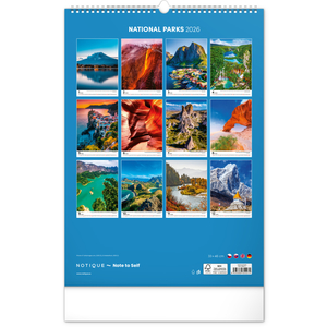 Fotografie k reklamnímu předmětu „NOTIQUE Nástěnný kalendář Národní parky světa 2026, 33 x 46 cm“