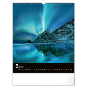 Fotografie k reklamnímu předmětu „NOTIQUE Nástěnný kalendář Polární záře 2026, 30 x 34 cm“