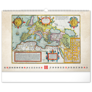 Fotografie k reklamnímu předmětu „NOTIQUE Nástěnný kalendář Staré mapy 2026, 48 x 33 cm“